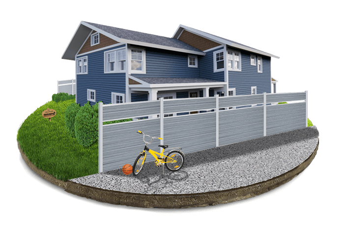 Commercial Composite Fence installation for the Walton Kentucky area.